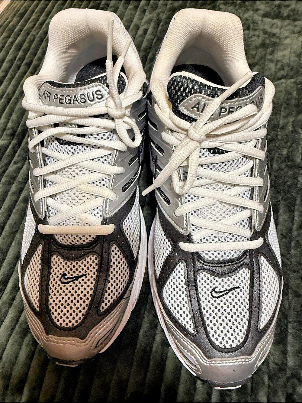 Nike Air Pegasus 2005 Metallic Silver Black Women's Athletic Shoes US 8.5